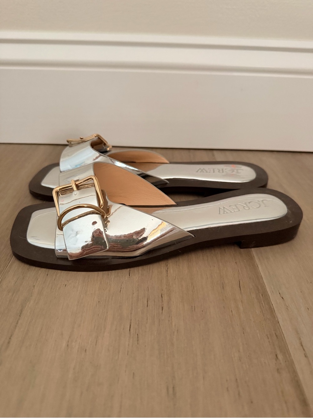 J. Crew Callie sandals in metallic leather Sz 7 - Picture 5 of 10